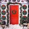 12 Inch Christmas Wreath with Red Bow Bulk Outdoor Lighted Christmas Wreath Artificial for Home Window Kitchen Indoor Christmas Holiday Decoration(Green,10 Sets)